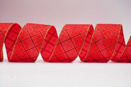 Festival Plaid Wired Ribbon_KF7114G-7_red